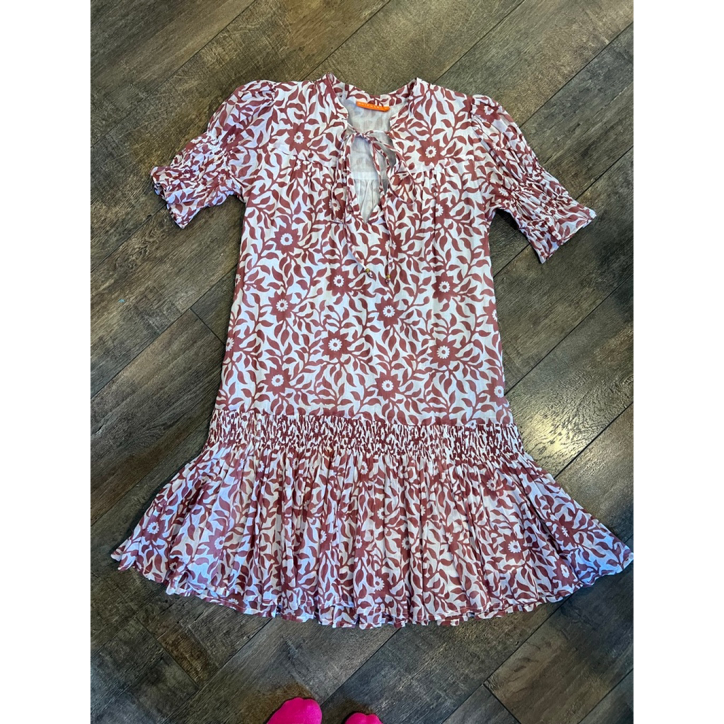 Oliphant Drop Waist Printed 100% Cotton Dress. Size Xsmall. Retails $268